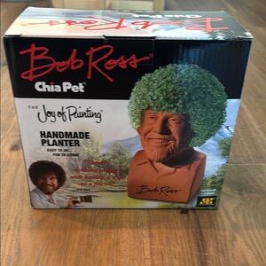 Bob Ross Chia Pet Handmade Planter BNIB